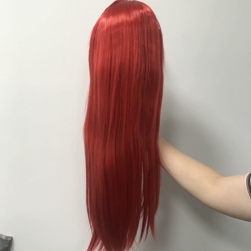 Tóc Giả Thẳng Dài Màu Đỏ