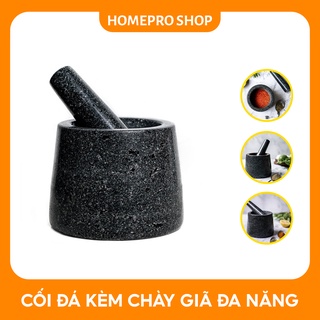 Cối đá nguyên khối, Cối Giã nguyên khối đen kèm chày
