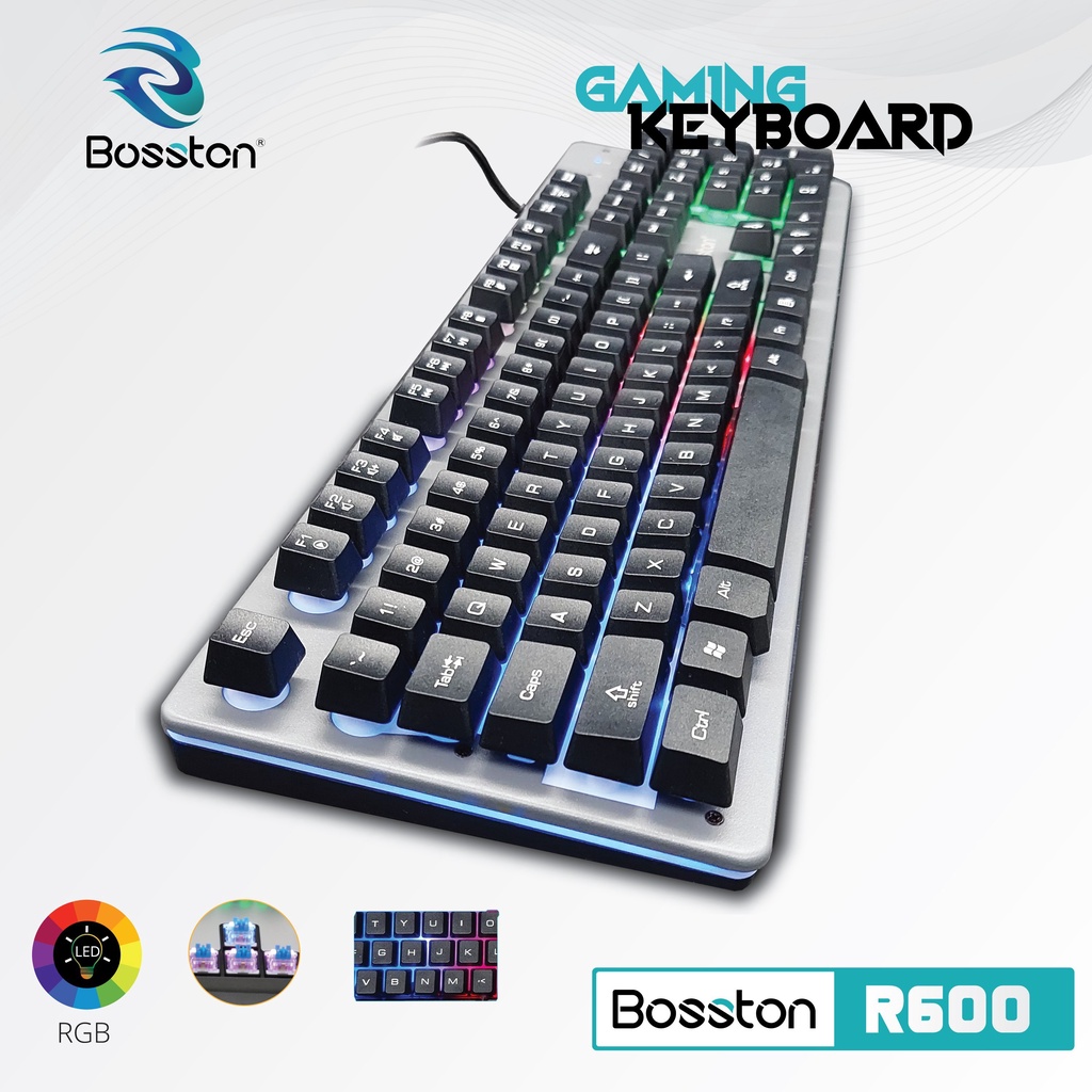 Bàn phím giả cơ game Bosston R600-Led đa màu