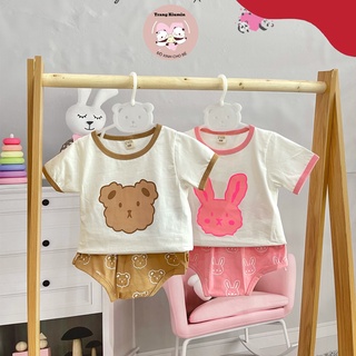 Bộ thỏ - gấu cho cả bé trai lẫn gái chất cotton mềm mịn