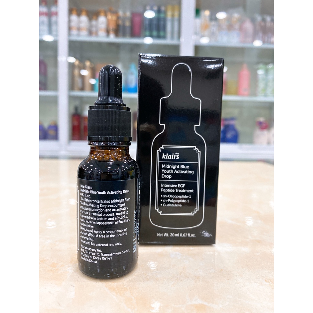 Tinh Chất Klairs Dưỡng Ẩm, Phục Hồi Da Ban Đêm Midnight Blue Youth Activating Drop Hàn Quốc 20ml