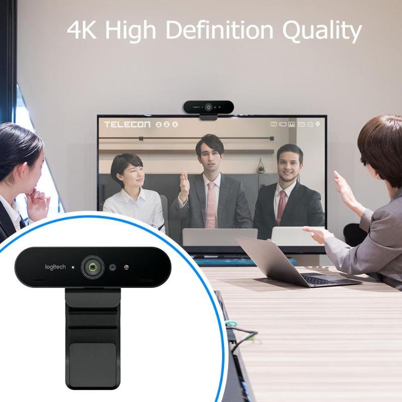 Webcam Logitech BRIO - 4K Ultra HD Hàng chính hãng - Webcam ultra HD để tổ chức hội nghị video, truyền phát và quay phim