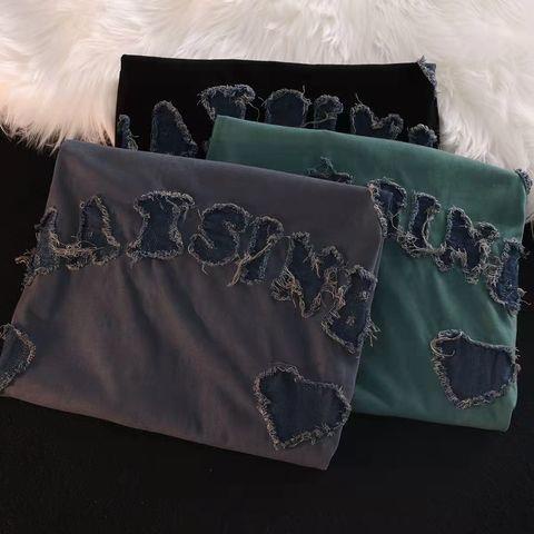 Áo Thun Tay Ngắn Dáng Rộng Thêu Họa Tiết Phong Cách Hàn Quốc Thời Trang Cho Nam