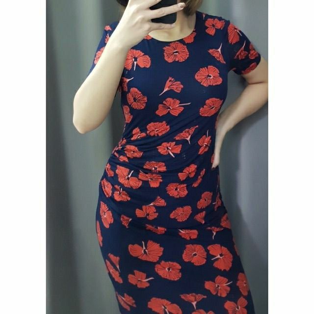 Đầm thun maxi hoa có nhấn eo ( bầu bí mặc ok luôn) | BigBuy360 - bigbuy360.vn