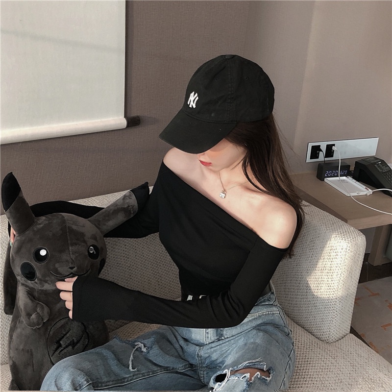 Áo thun gân lệch vai form ôm hack dáng JOLI Clothing AT102