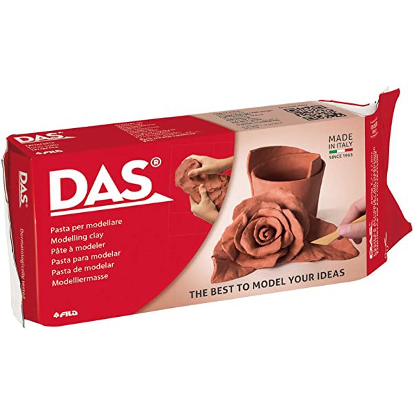 Đất sét tự khô DAS 1KG màu trắng và màu gạch sản xuất tại Ý(DAS air-dry clay 1KG)