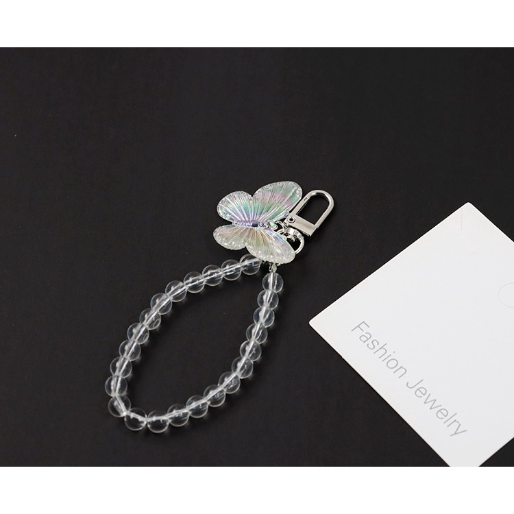 Keychain trong suốt butterfly, teddy bear treo collectbook, binder, balo