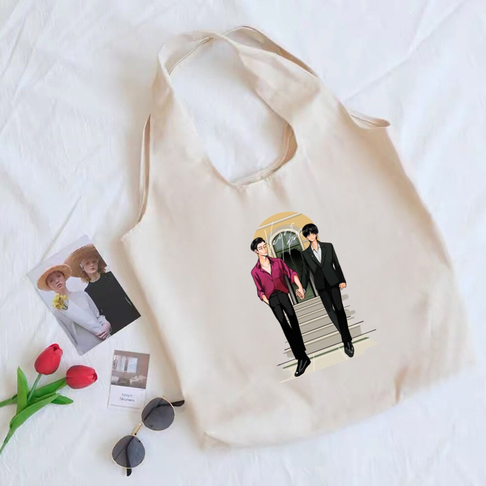 Kinporsche Túi Vải canvas Đeo Vai Đi Mua Sắm Mùa Hè Cho Nữ Sinh