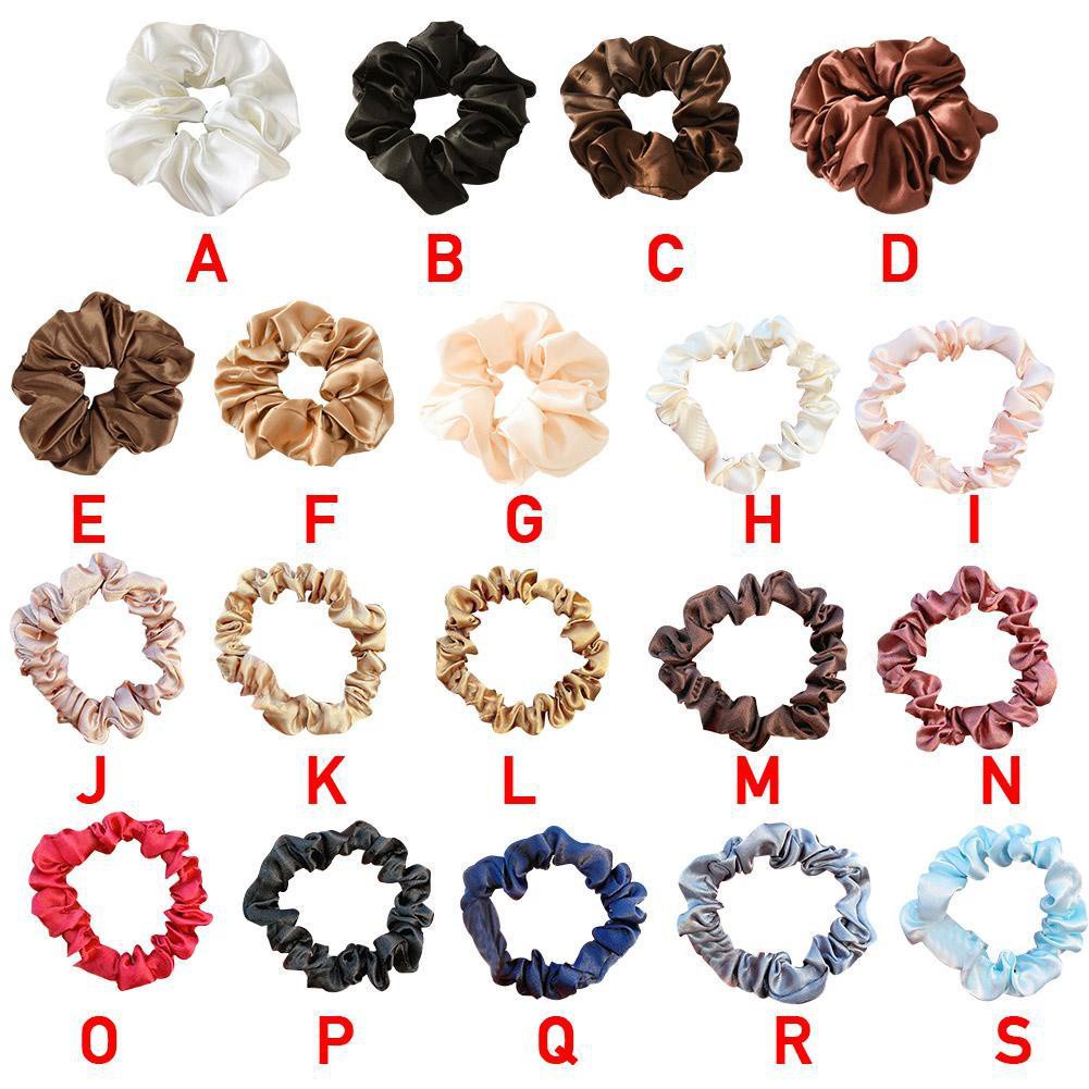 Dây buộc tóc vải satin màu trơn cỡ lớn thời trang cho nữ u2w7