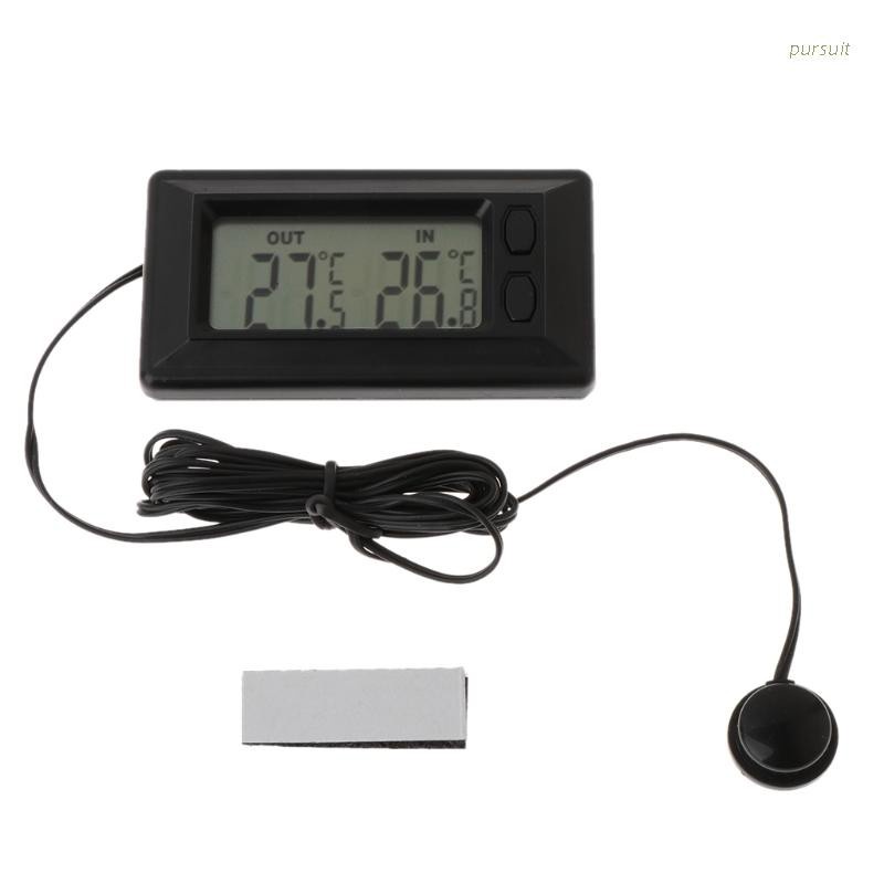 pur/ Auto Car LCD Digital Display Indoor Outdoor Thermometer Meter With 1.5m Cable