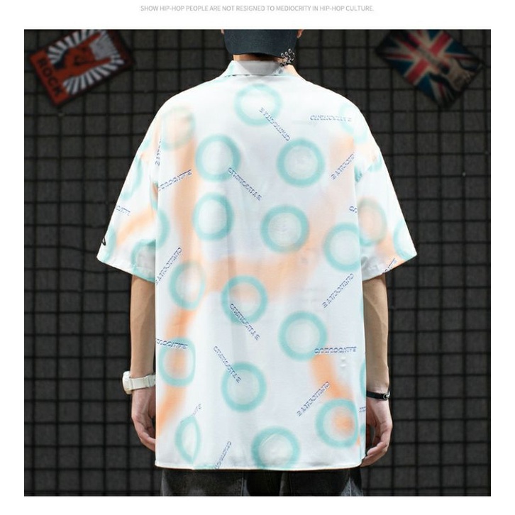 Áo Sơ Mi Tay Ngắn Unisex Cổ Bẻ Phong Cách Hàn Quốc Freesize