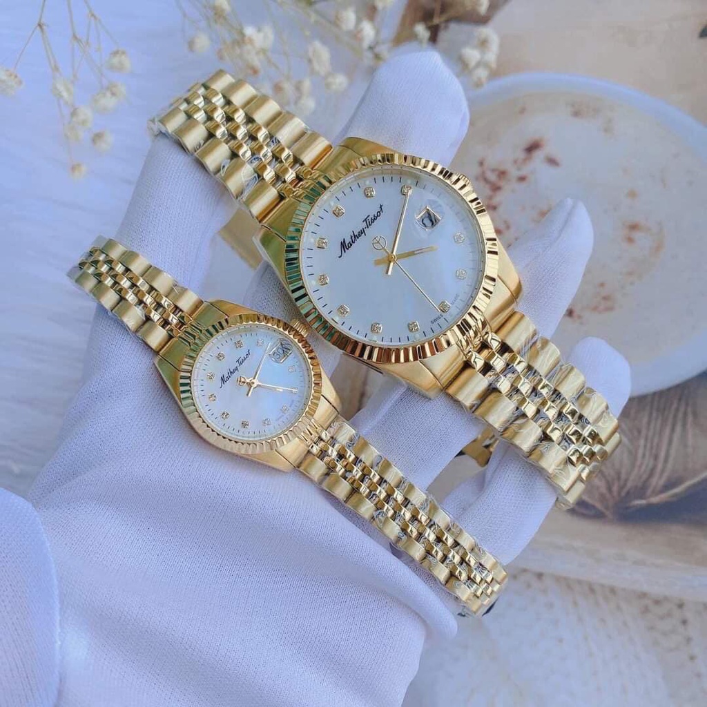 Đồng Hồ Nam Mathey Tissot H710PI Mathy II nam mặt trắng dây vàng