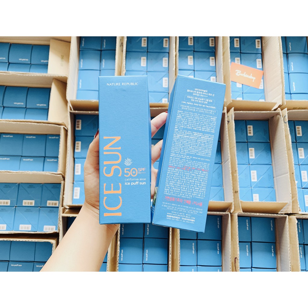 KEM CHỐNG NẮNG NATURE REPUBLIC ICE SUN XANH DƯƠNG MẪU MỚI -Hàng Chính Hãng