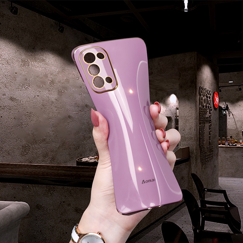 ốp lưng điện thoại mạ sang trọng tương thích Cho Oppo A94 A53 2020 A32 A12 A5 2020 A9 2020 A11K A91 A52 A15 A15S Reno5 Pro Reno6 Pro Ốp mềm silicon TPU trong suốt case