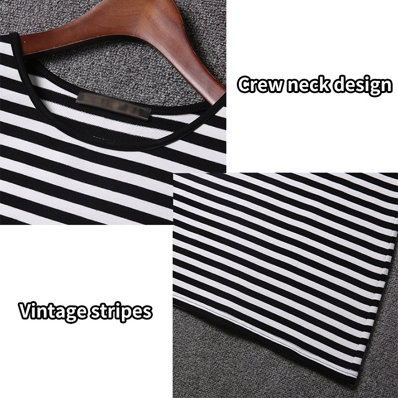 Đầm zxyouping thiết kế tay ngắn sọc ngang thoải mái và thoáng khí