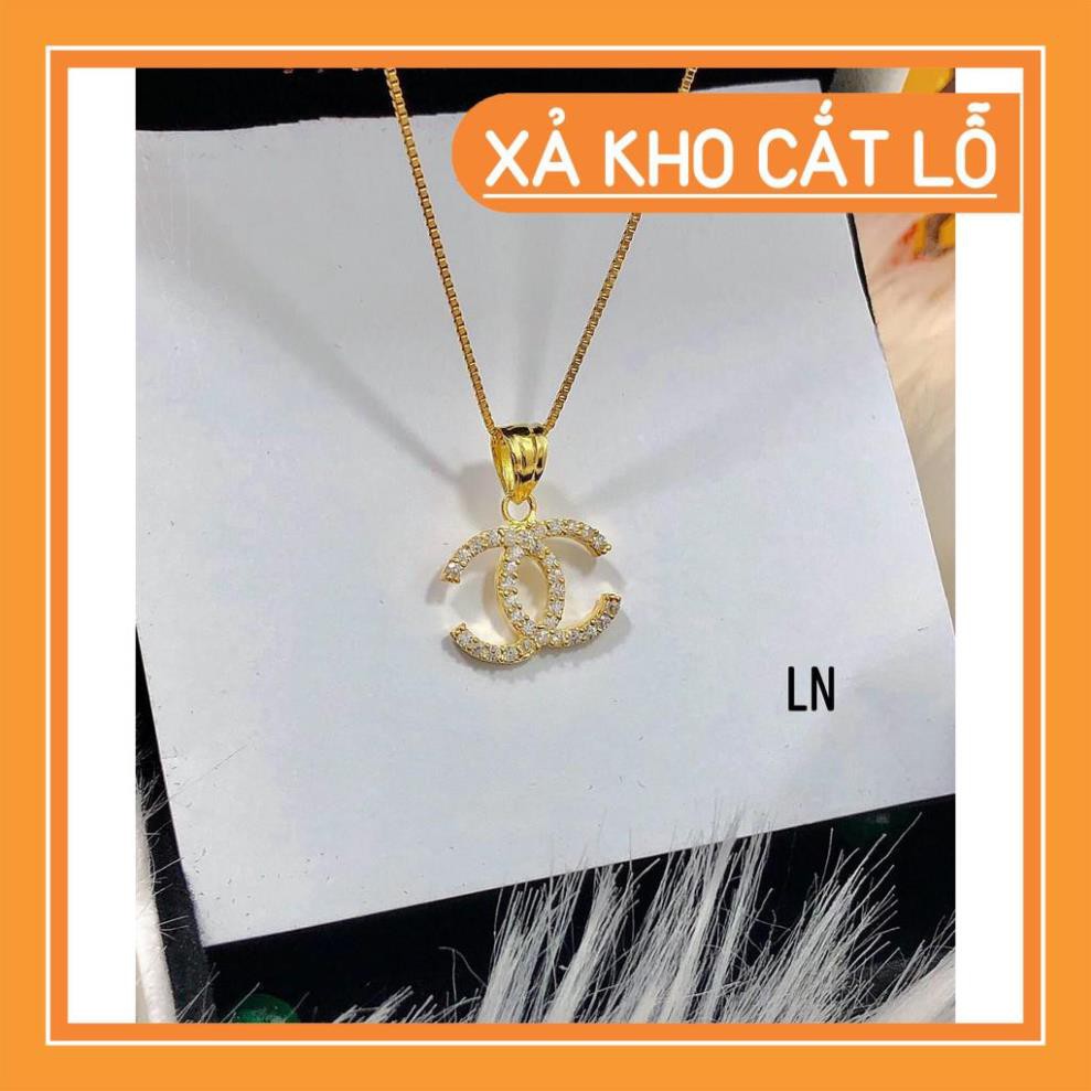 Dây chuyền vuông ý và mặt bạc ta xi vàng sáng đẹp