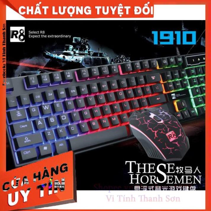 BỘ BÀN PHÍM VÀ CHUỘT GIẢ CƠ GAME R8 1910 LED ĐA MÀU - Vi Tính Thanh Sơn