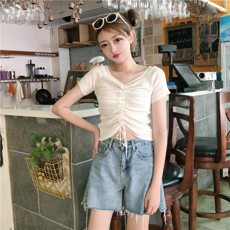 [Hàng có sẵn] Áo croptop len nữ Ulzzang Quảng Châu ALC10