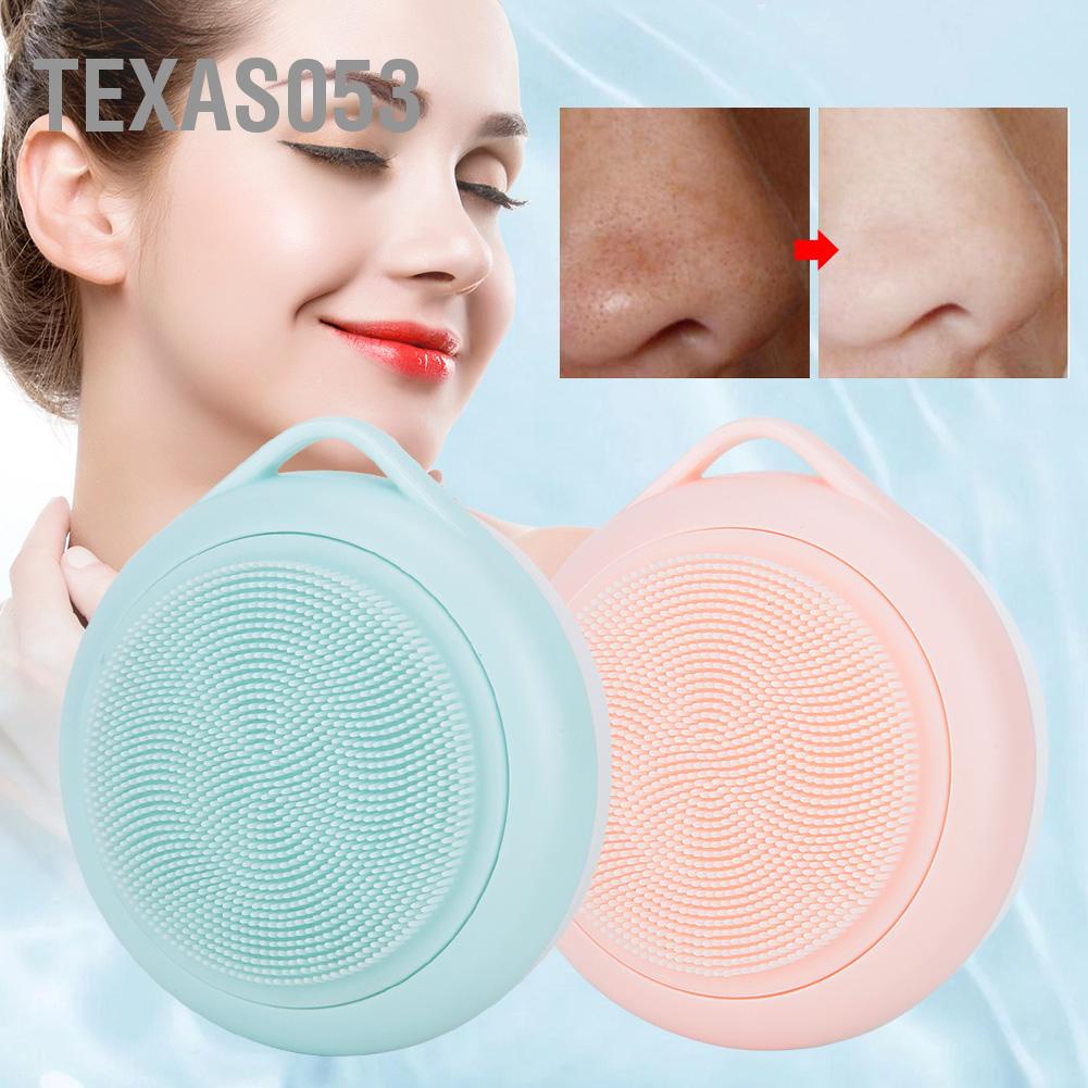 Hàng HOT Máy rửa mặt cầm tay bằng điện silicon giúp sạch da mặt hiệu quả lỗ chân lông rửa Loại bỏ mụn Mụn đầu đen【Texas053】