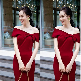 Váy Đầm công sở, Váy ôm lộ vai, quyến rũ, bí ẩn, sang trọng V1L16