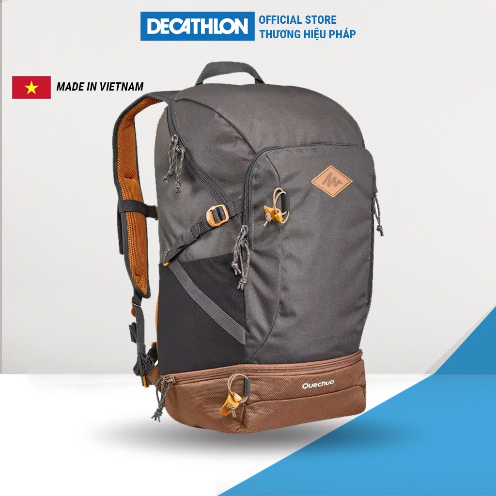 Balô leo núi dã ngoại hiking Quechua NH500 30L - Xám đậm