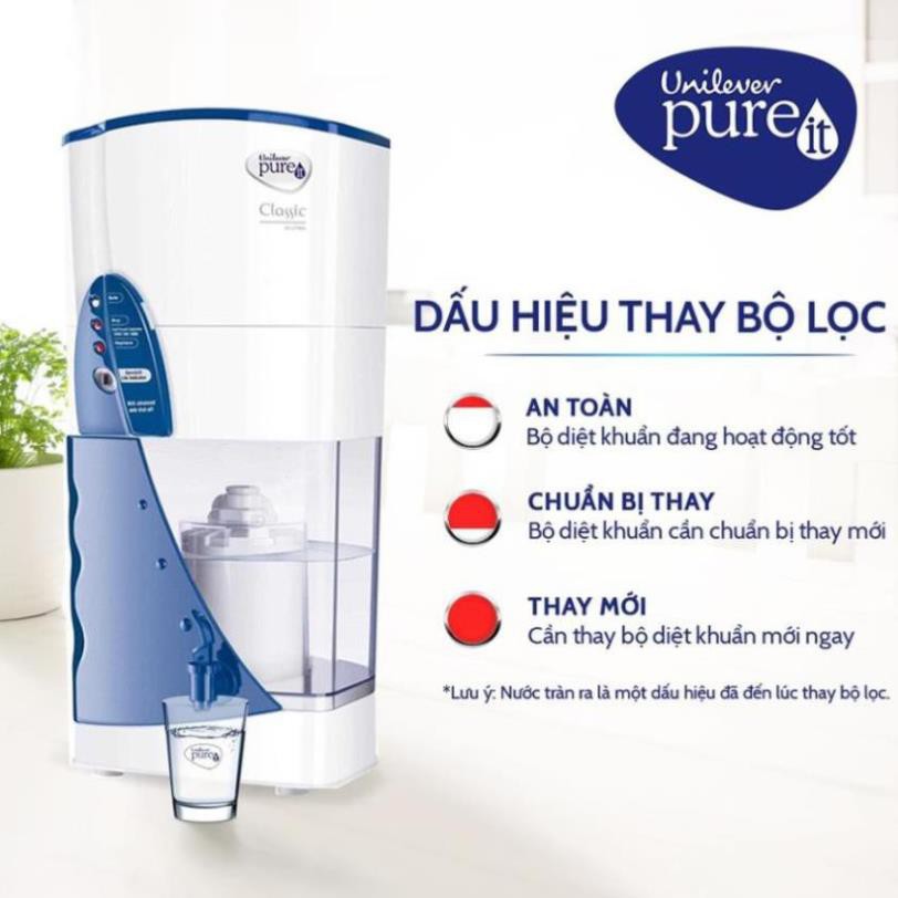 Máy lọc nước 🍀 Unilever Pureit Classic 9L - Tặng 2 chai thủy tinh đựng nước 500ml có quai sách