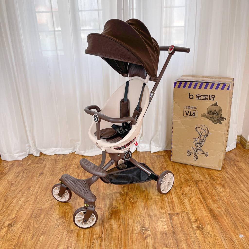 Xe Đẩy Gấp Gọn Đảo Chiều V18 Baobaohao - Ngồi Và Ngả 5 Chế Độ | Minizon Kids