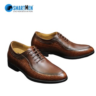 Giày tây SMARTMEN tăng chiều cao màu nâu GC-11N