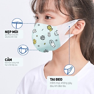 Hộp 50 chiếc khẩu trang 3D Mask trẻ em (3D mask cho bé) G24 KT004