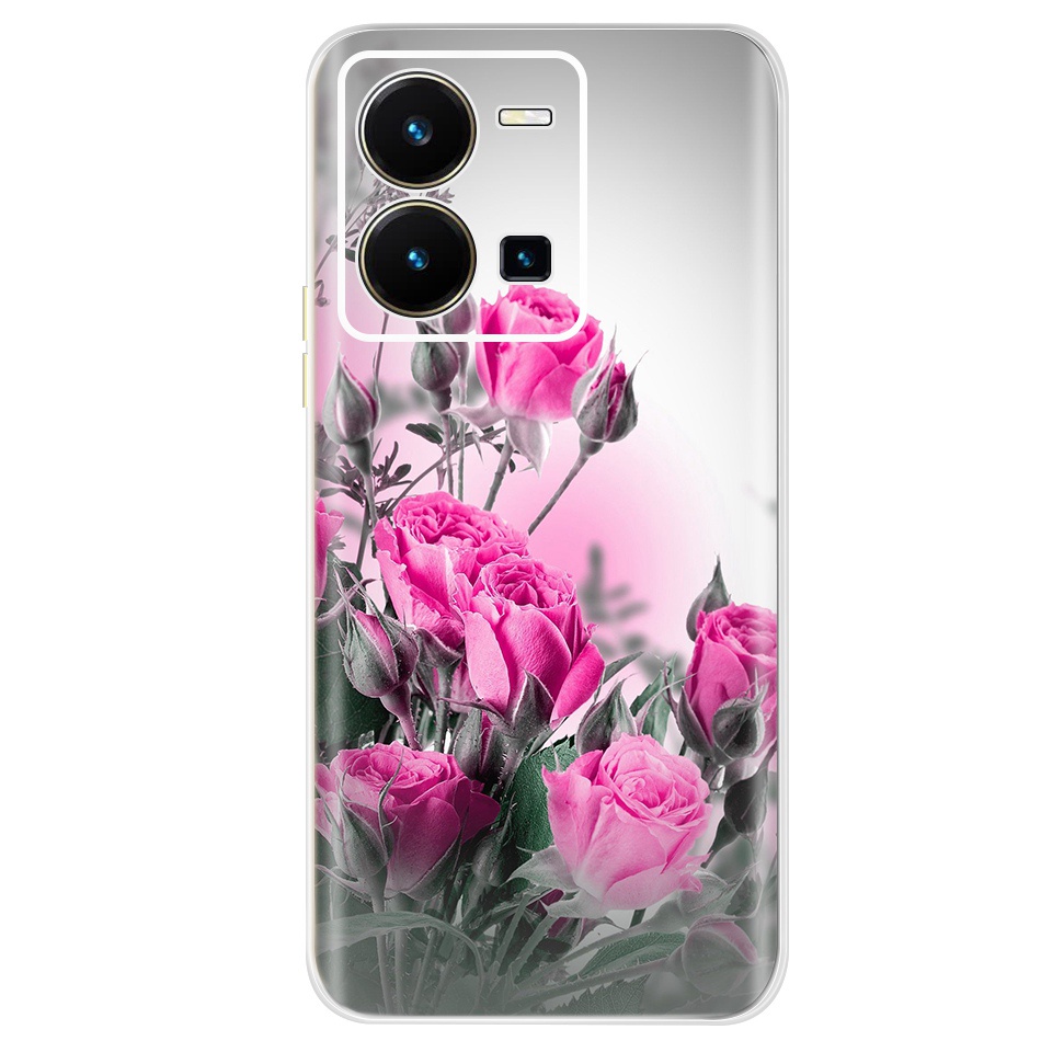 Ốp Điện Thoại TPU Silicon Mềm Trong Suốt Hình Mèo Và Bướm Cho Vivo Y16 2022 Y02S Y35 V25e 4G V25 5G VivoY16 V2214