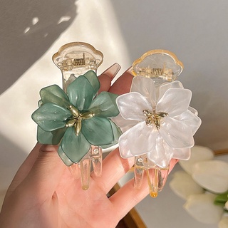 Kẹp tóc càng cua CHLINS đính hoa nhựa thời trang đơn giản cho nữ