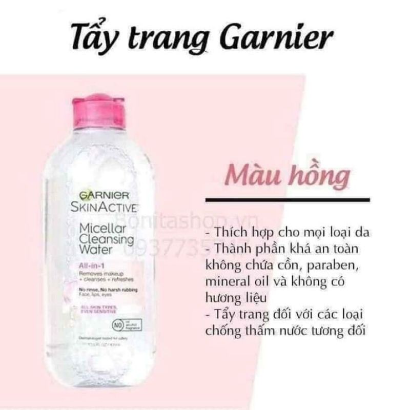 Nước tẩy trang Garni.er