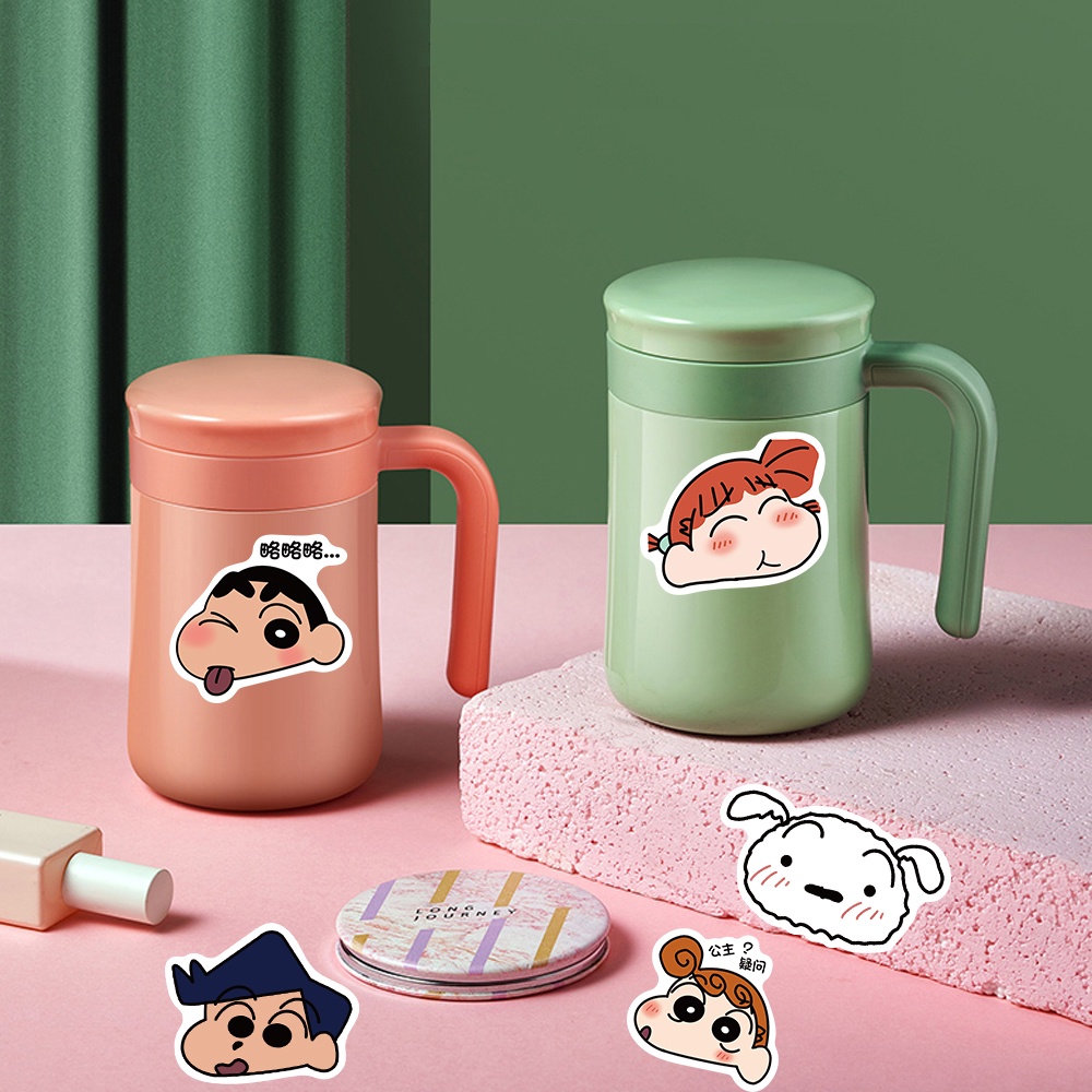 Set 50 Miếng Dán Trang Trí Vali Ván Trượt / Ván Trượt / Cốc Nước Chống Thấm Nước Hình Cậu Bé Bút Chì