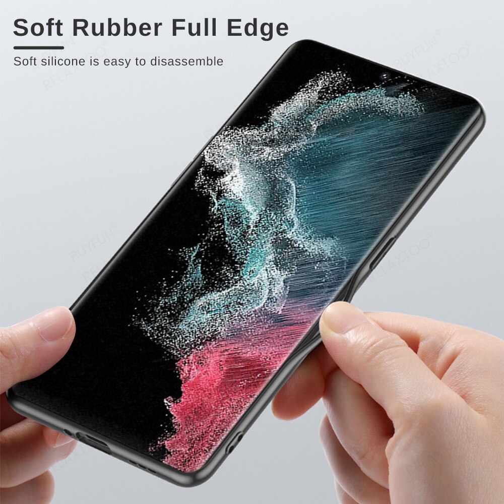 Ốp Điện Thoại Da Cừu Viền Silicon Bảo Vệ Camera Cho Samsung Galaxy S23 Ultra Sumsung S 23 Plus S23Ultra S23Plus