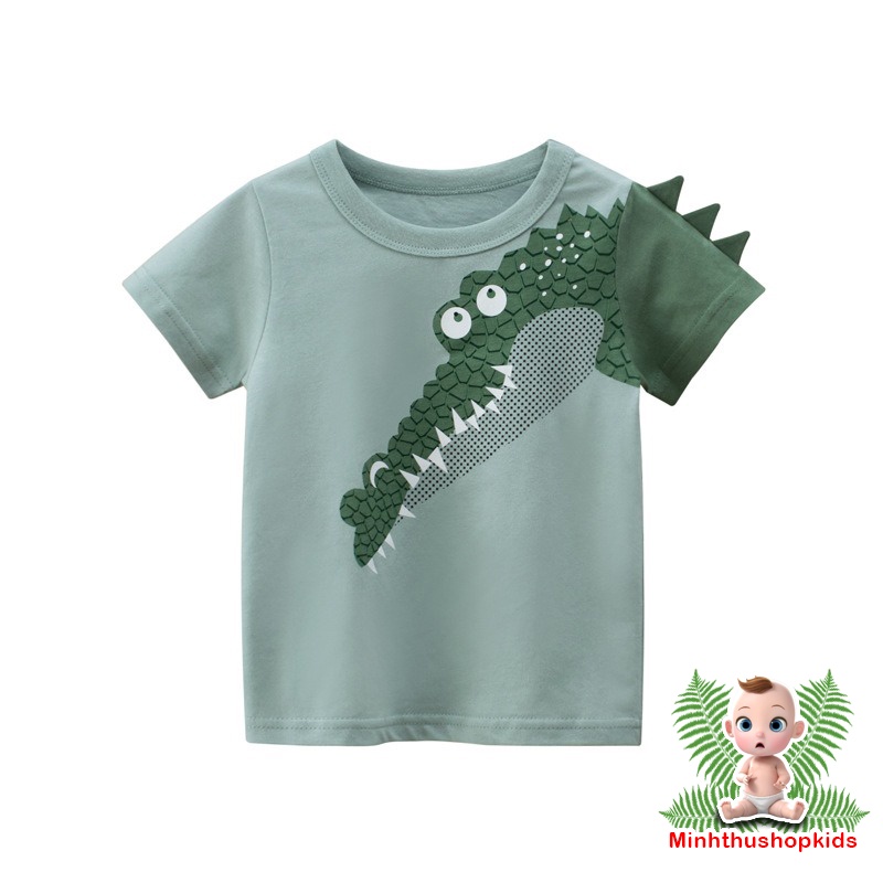 Áo thun bé trai 27kids áo thun cho bé họa tiết ngộ nghĩnh chất cotton QATE 562