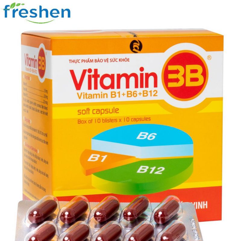 Viên uống Vitamin 3B bổ sung vitamin B1+B6+B12 - Hộp 100 viên