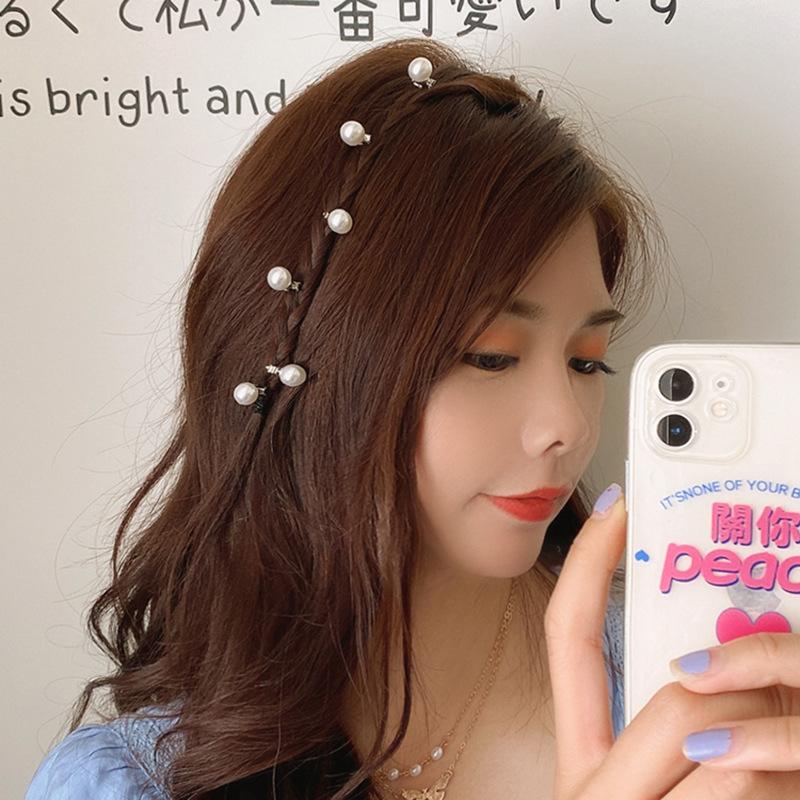 Kẹp trang trí hạt tròn màu trắng xinh xắn, hottrend  TOC86