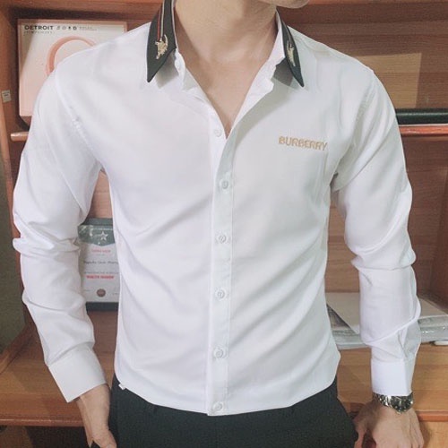 áo sơ mi in thêu tay dài bbr thêu ngựa