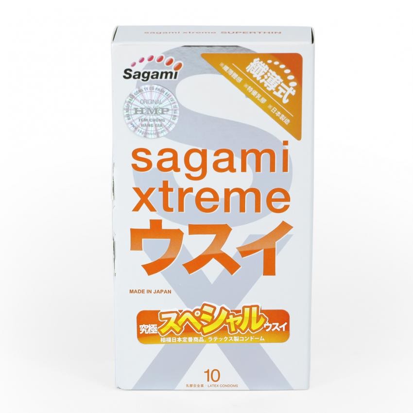 Combo bao cao su Sagami siêu mỏng Super Thin và siêu gân gai Are Are - 2 hộp mỗi hộp 10 chiếc