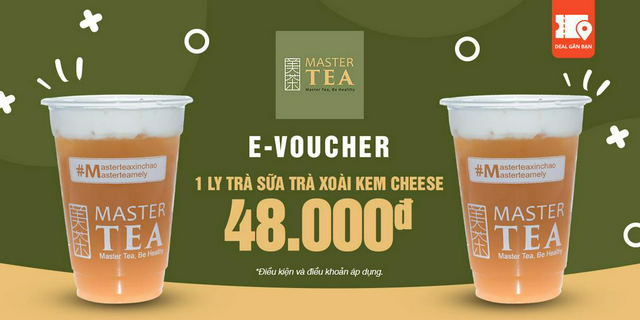 E-voucher master tea hà nội 1 ly trà sữa trà xoài kem cheese
