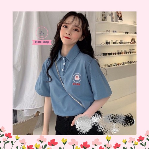 Áo Thun Polo Nam Nữ, Áo Phông Unisex Form Rộng Freesize 40kg - 55kg