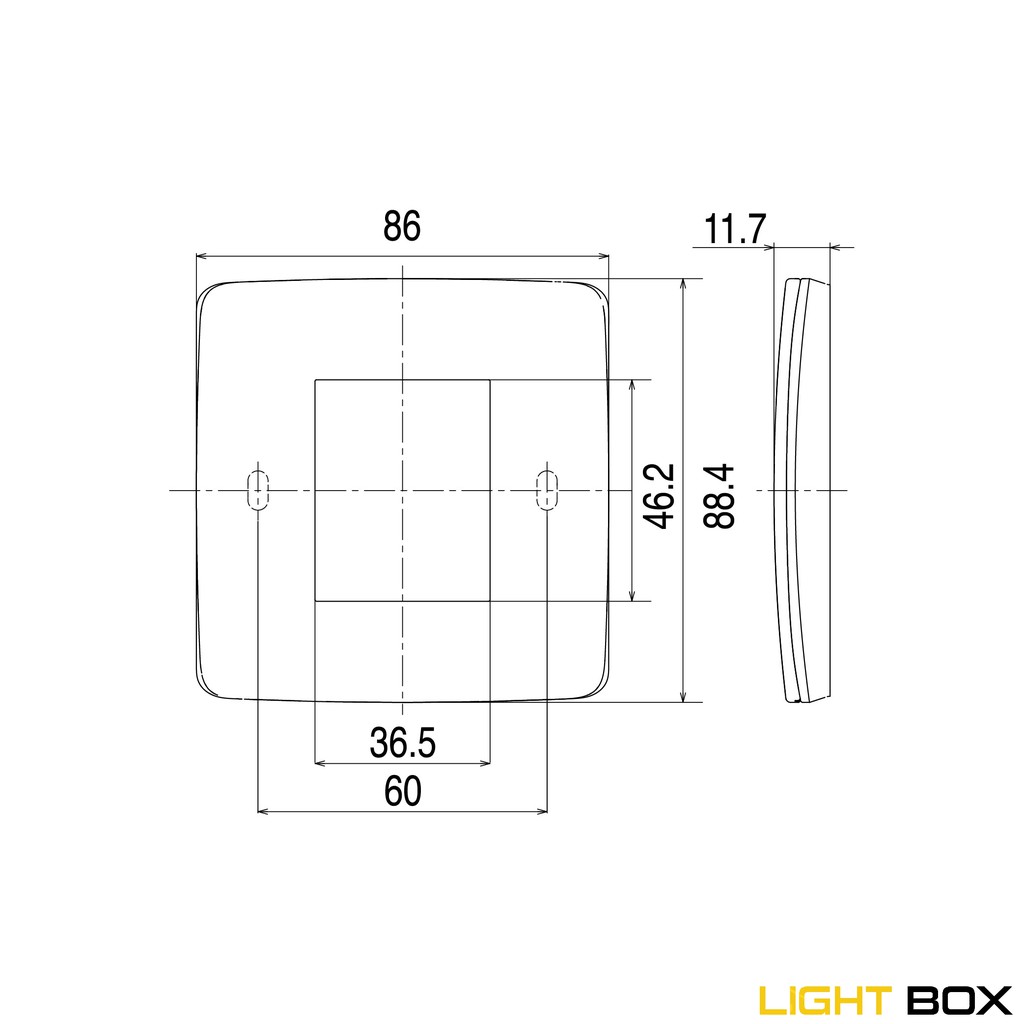 Mặt vuông dùng cho 1,2,3 thiết bị Panasonic Minerva màu trắng