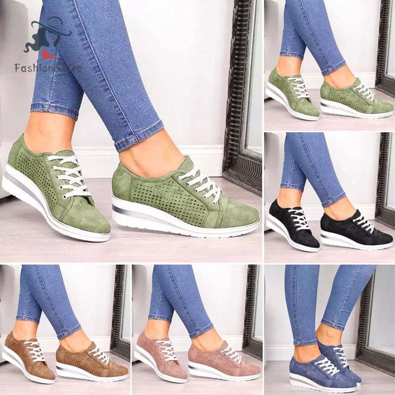 ✨F&amp;L✨ Women Running Shoes Casual Walking Platform Sneakers Sports Lace-up Shoes for Fall Spring