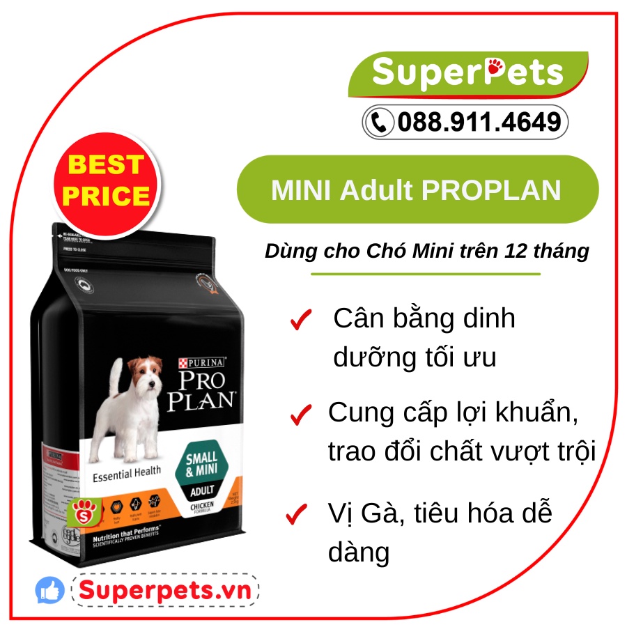 Hạt Mini Puppy / Adult Cho Chó Con Trưởng Thành Giống Nhỏ PROPLAN / ROYAL CANIN Chó 2.5kg Nhập Úc SUPERPETS VIỆT NAM