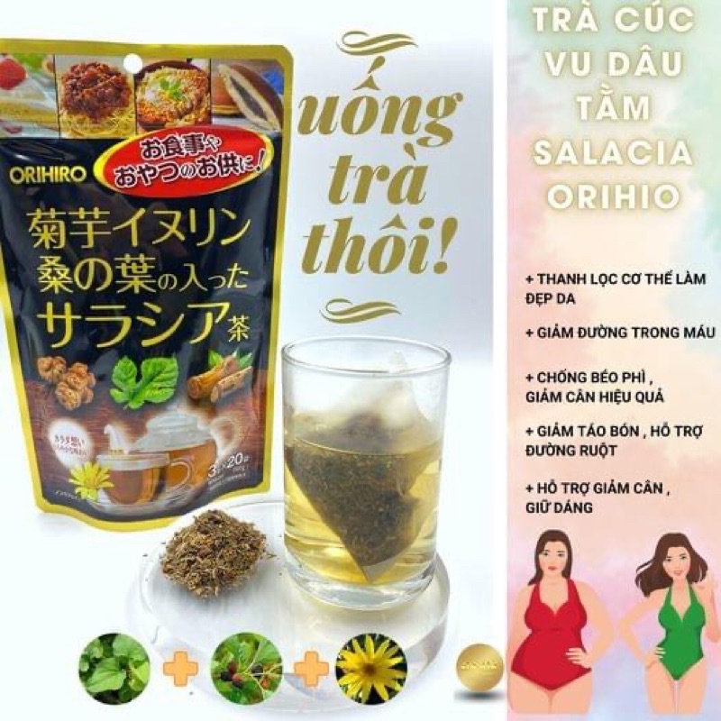 Trà cúc vu dâu tằm Salacia hỗ trợ giảm cân Orihiro 20 gói