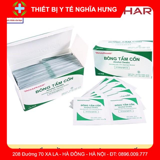 Bông tẩm cồn TANAPHAR 100 PCS