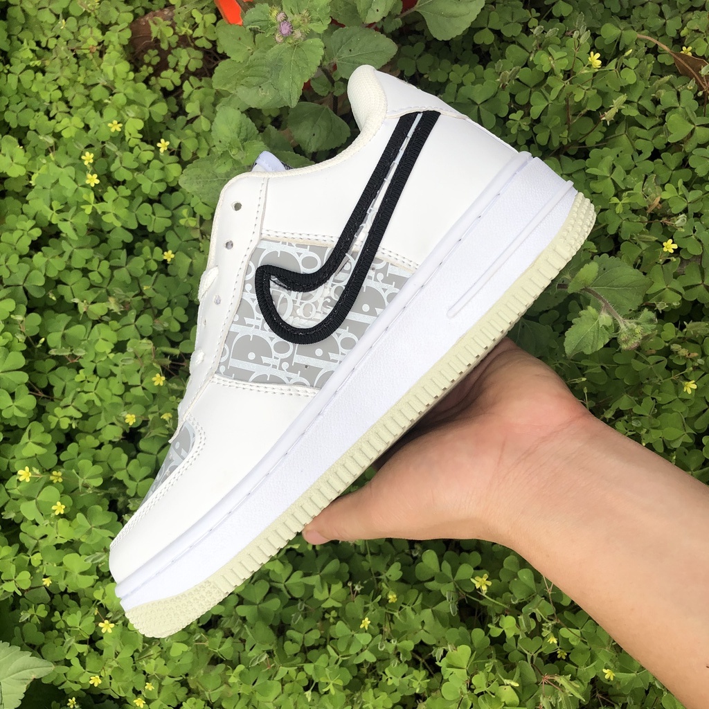 Giày thể thao AF1 Di_or đế xám, Giày air force 1 di_or đế xám phối đồ unisex bản đẹp 2022 full tặng kèm dây