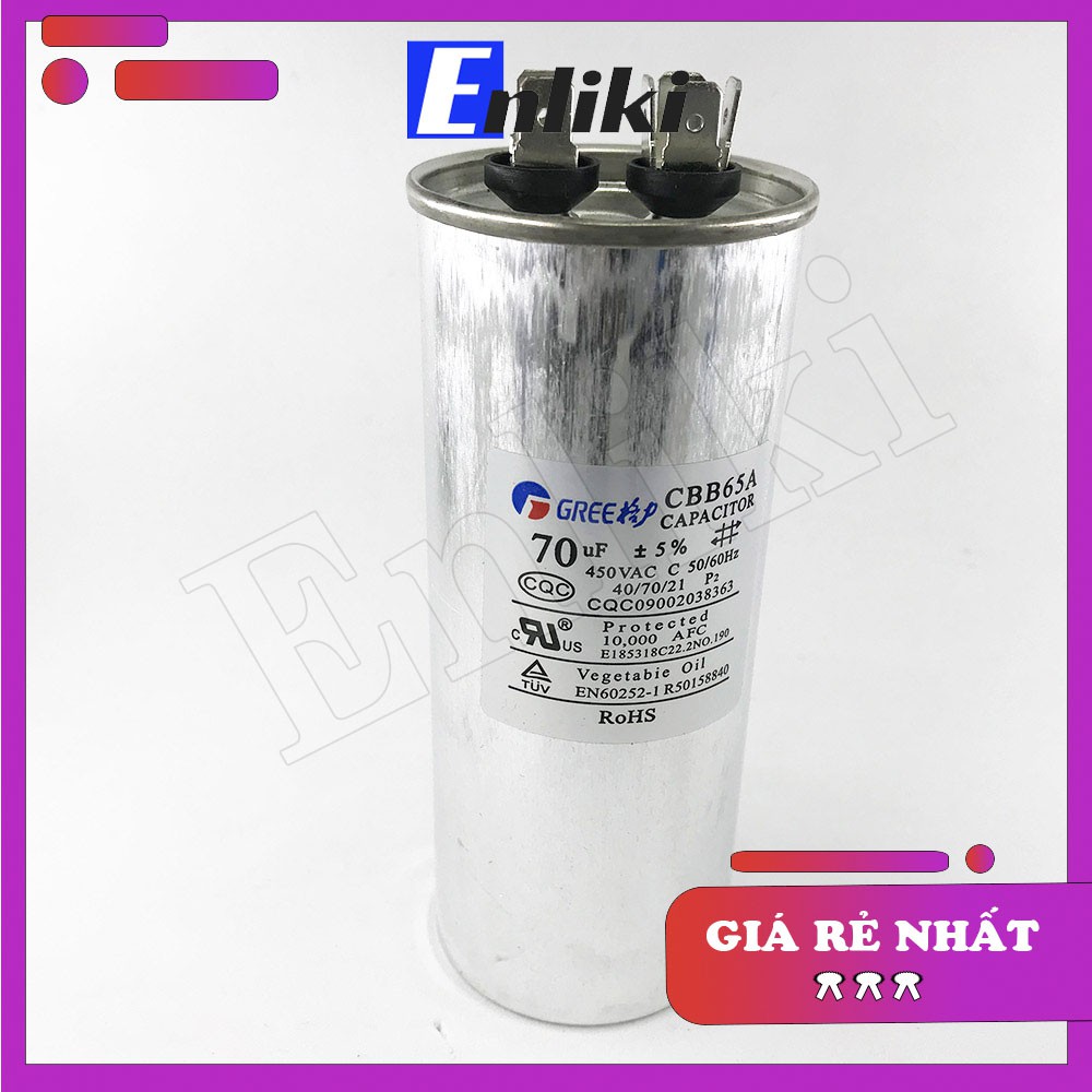 [Mã ELHACE giảm 4% đơn 300K] Tụ 70uF 450VAC CBB65A-1