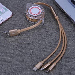 Cáp sạc dây rút 3 in 1 cổng Micro USB - Lightning - Type-C