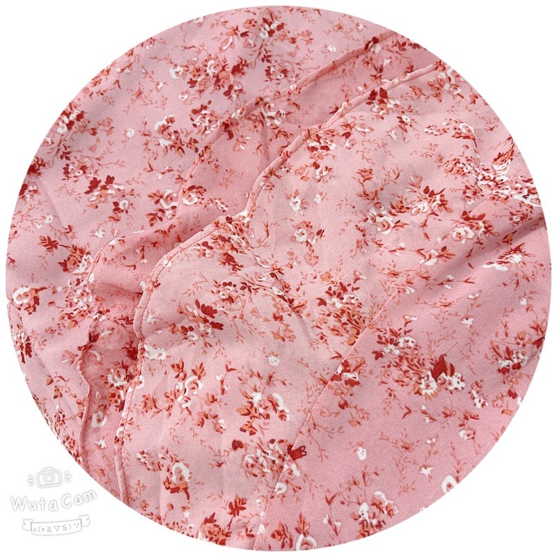 VNU196 - VÁY VOAN HOA ĐỎ NHÍ CỔ XẾP LI QC | BigBuy360 - bigbuy360.vn